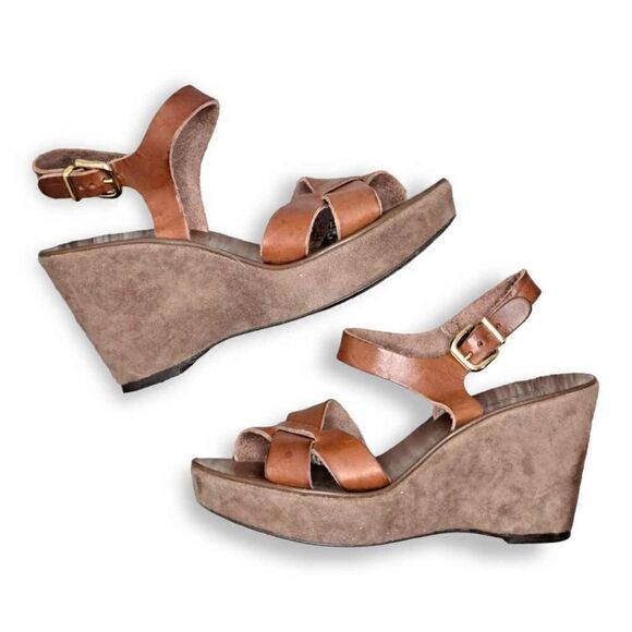 J Crew Leather Platform Sandals size 7 - Picture 2 of 6